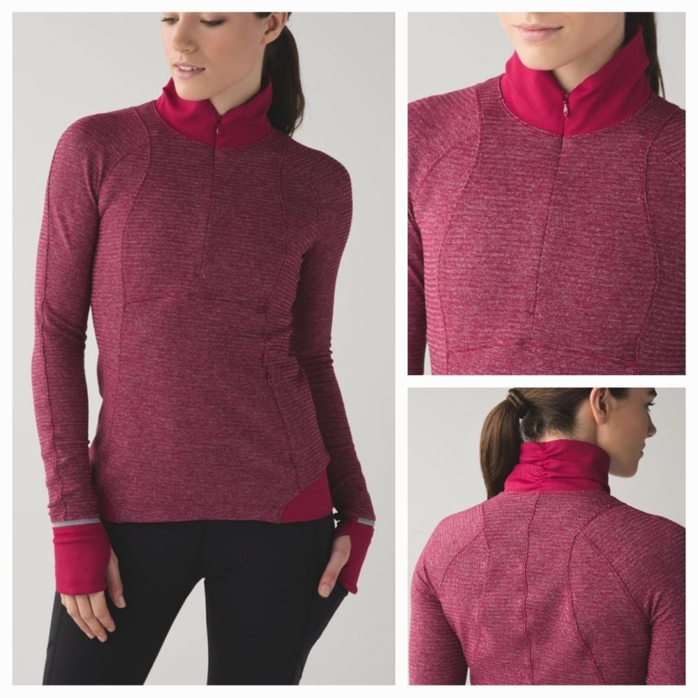 Lululemon Runderful 1/2 Zip Pullover Heathered Berry Rumble